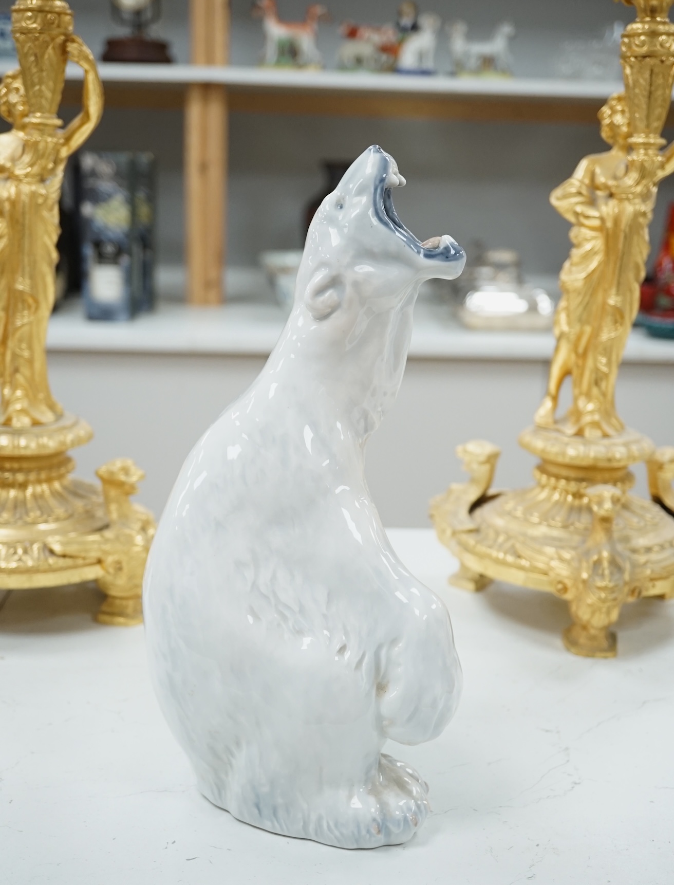 A Royal Copenhagen figure of a polar bear, no. 502, 32cm. Condition - good